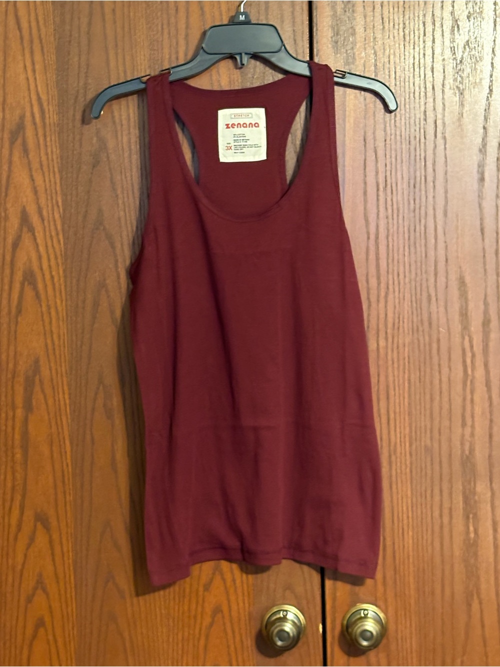 Zenana Outfitters Maroon Racerback Scoop Tank